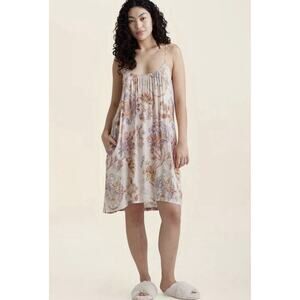 Papinelle Light Pink Paisley Floral Spaghetti Strap Nightgown Dress Size XL